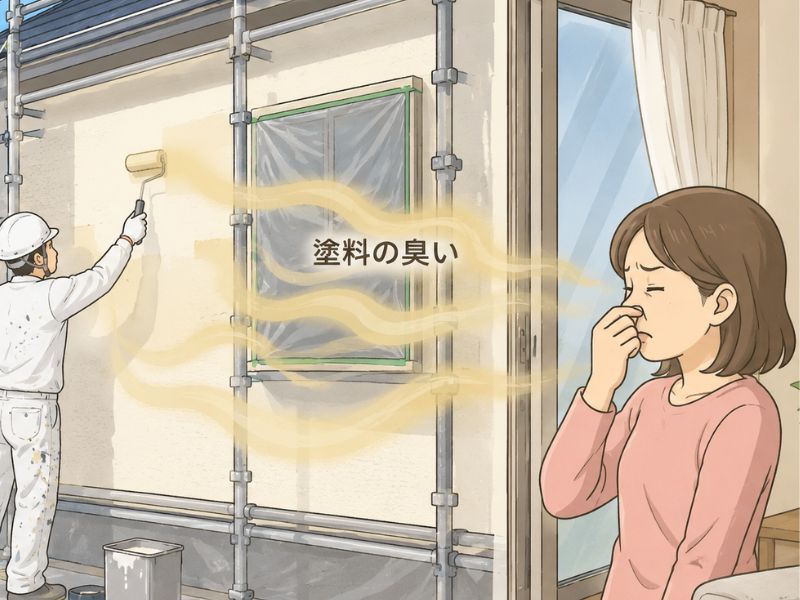 【外壁塗装】工事中のにおいはきつい？原因と少しでも快適に過ごすためのやさしい対策